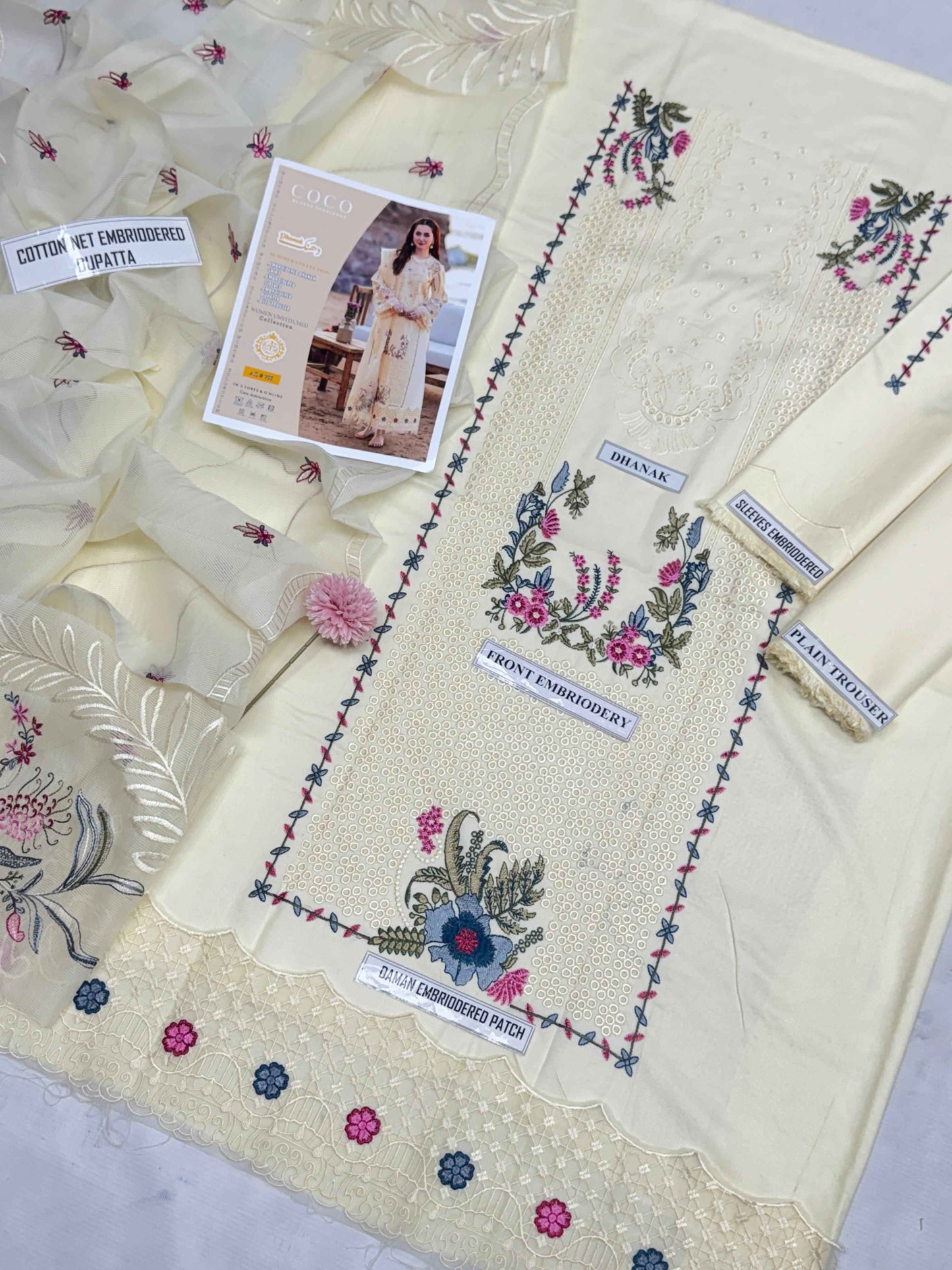 Qalamqar Dhanak Hit Codes – Luxury Pure Dhanak 3-Piece Embroidered Suit with Khaadi Net Dupatta | Ikhwan New Arrivals – November Drop 1