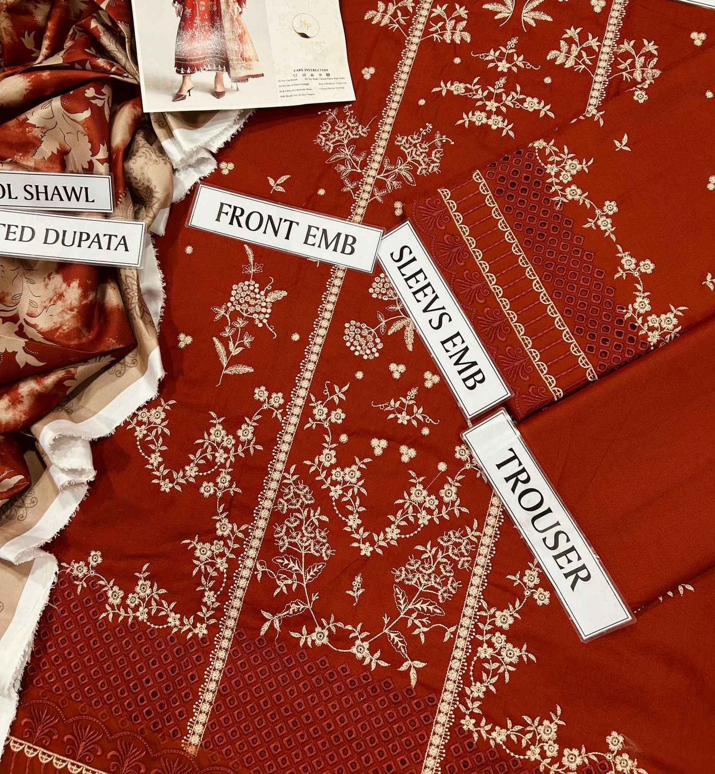 Ikhwan Replica – Premium Air-Jet Dhanak 3-Piece Embroidered Suit with Digital Pashmina Wool Shawl | Winter Collection 2025