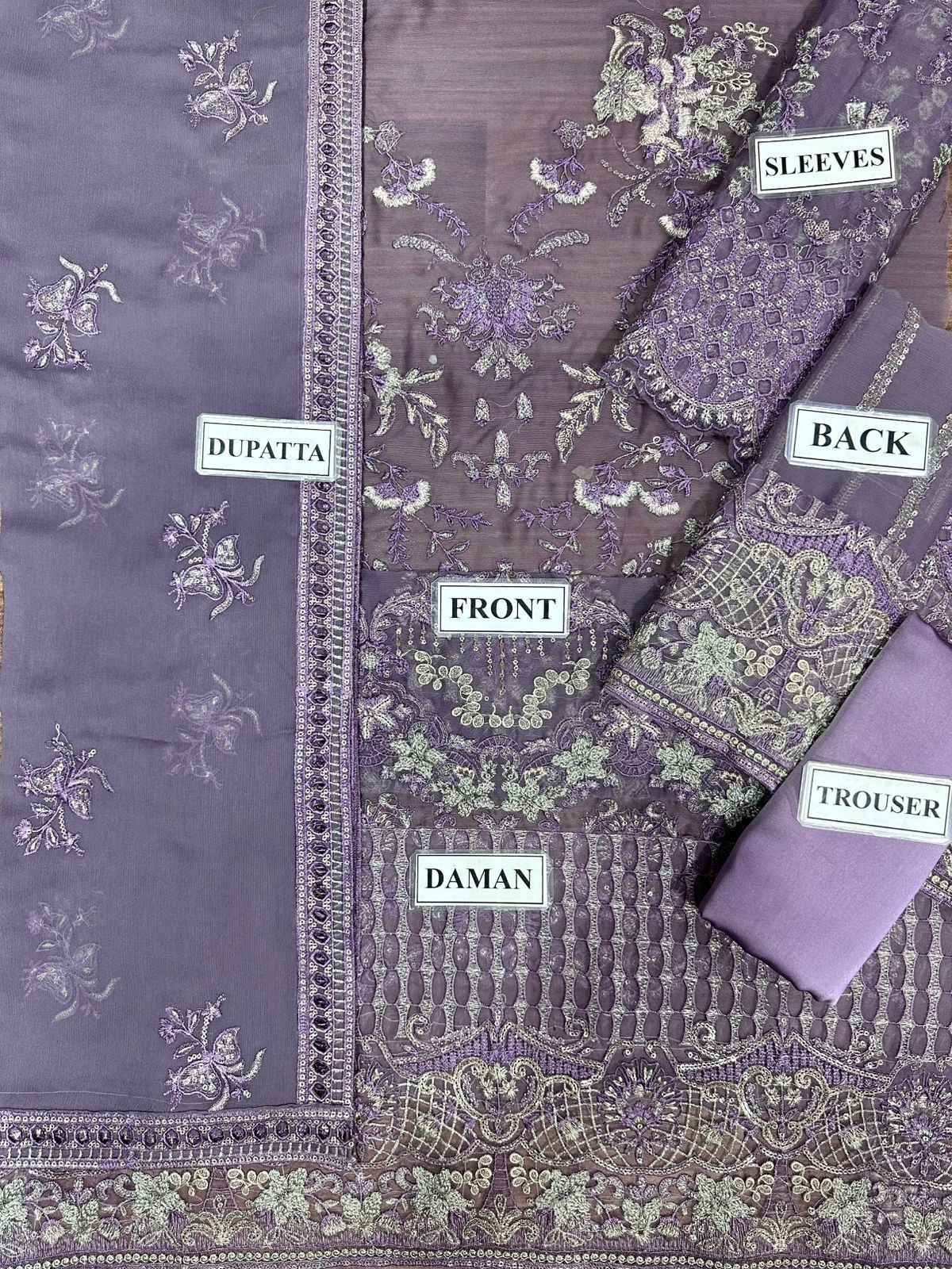 Ikhwan Replica Unstitched Chiffon 3Pc – Sequence Embroidered Suit with Silk Trouser