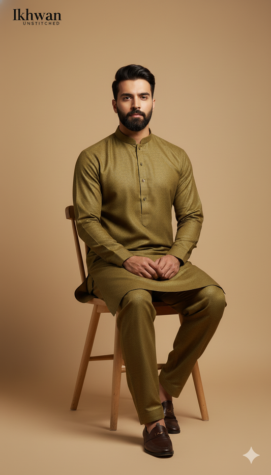 Ikhwan Wool Collection – The Finest Men’s Fabric | Raw Gold Color | Premium Wool