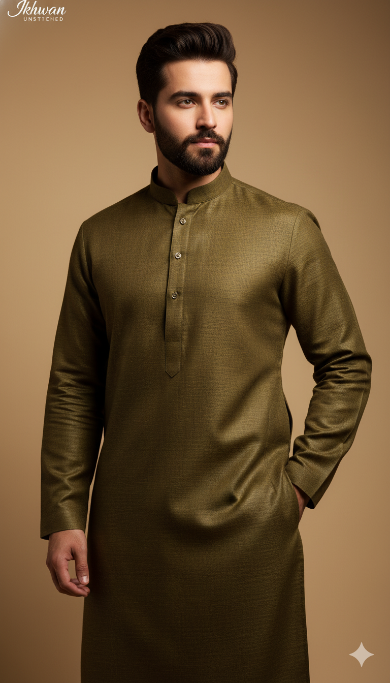 Ikhwan Wool Collection – The Finest Men’s Fabric | Raw Gold Color | Premium Wool