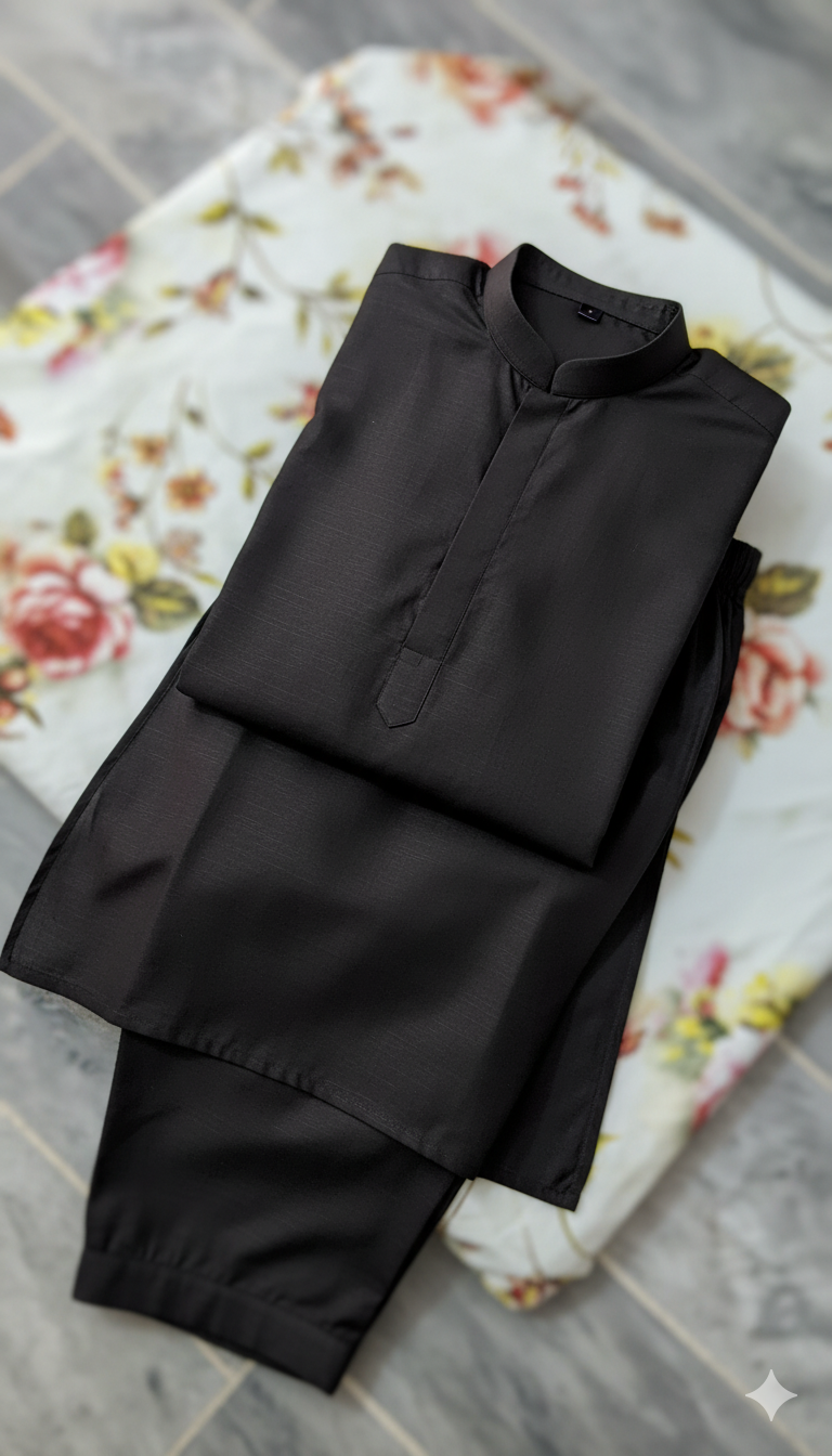 Black wash & wear – Dynast high quality fiber mens suit