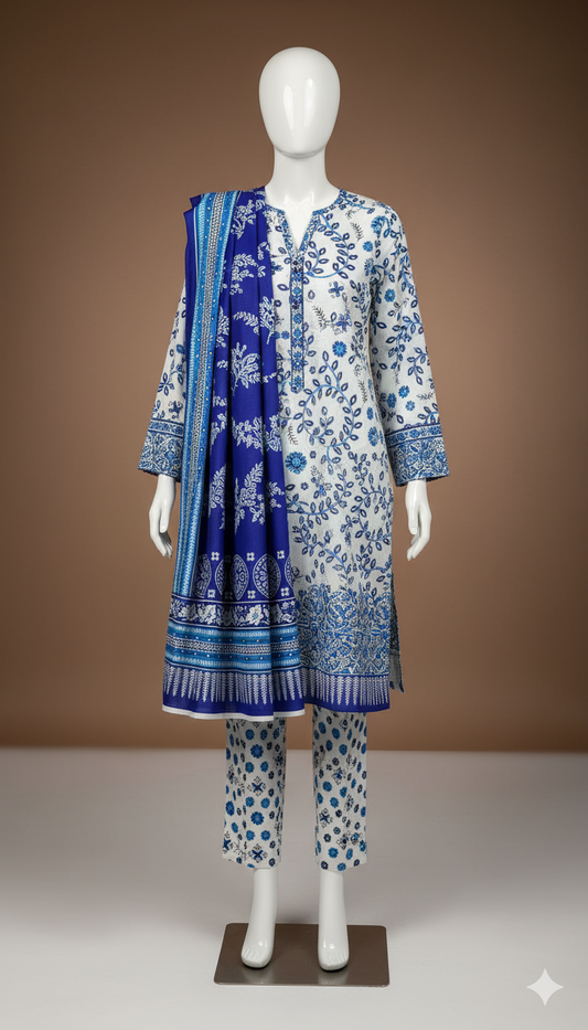 Premium Khaddar 3-Piece Suit | Allover Dyed Khaddar Shirt, Trouser & Dupatta | Winter Collection 2025