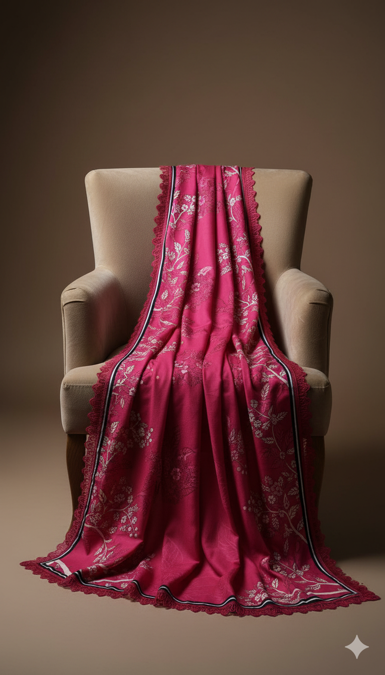 Ikhwan Replica – Premium Dhanak 3-Piece Heavy Embroidered Suit with Digital Wool Shawl | Winter Collection 2025