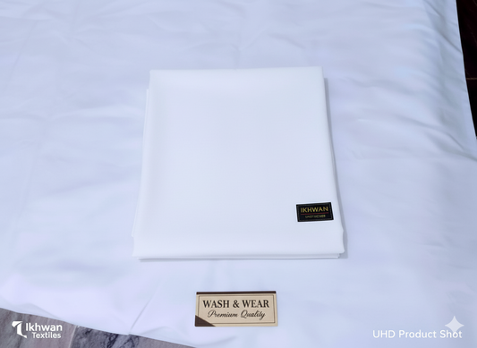 Ikhwan Unstitched – White Premium Wash & Wear Suit