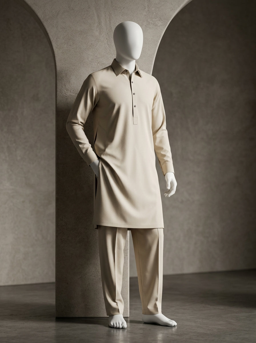 IKHWAN Men's Luxury Summer Collection 2026 – Pale Oyster