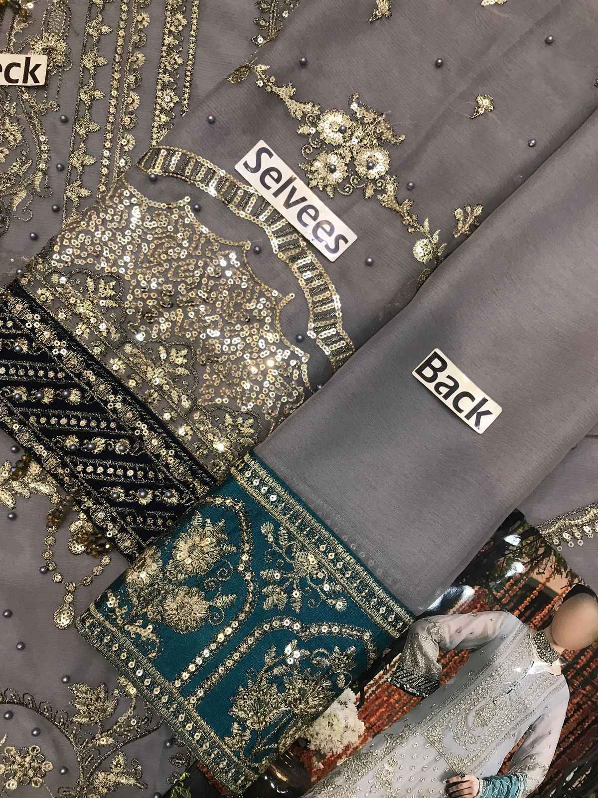 Luxury Chiffon 3-Piece Embroidered Suit with Pearls, Tassel Detailing & Tie-Dye Dupatta | Ikhwan New Arrivals – November Drop 1