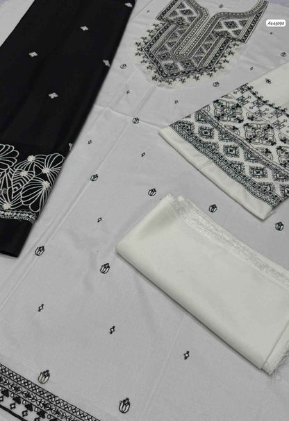 Dhanak Hit Codes | Premium 3-Piece Heavy Embroidered Winter Suit with Shawl & Patches | Winter Collection 2025