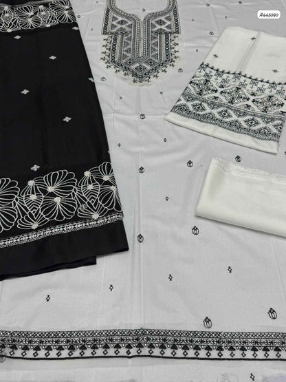 Dhanak Hit Codes | Premium 3-Piece Heavy Embroidered Winter Suit with Shawl & Patches | Winter Collection 2025