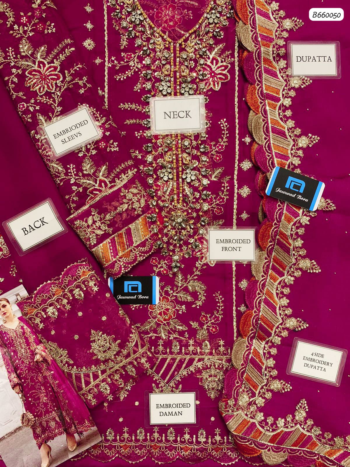 Ikhwan Unstitched – Most Hit Design | Semi Pure Chiffon 3-Piece Suit | Heavy Embroidered Sequins | November Drop 2 – Winter 2025