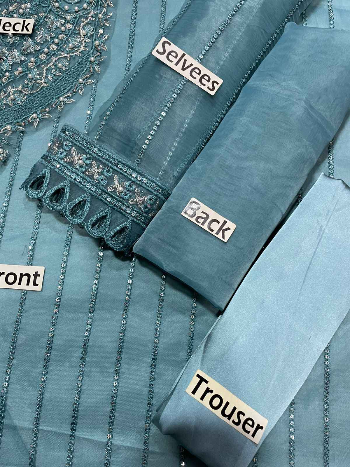 Luxury Organza 3-Piece Embroidered Suit with Adda Work, Cutwork Borders & Ready-to-Wear Dupatta | Ikhwan New Arrivals – November Drop 1