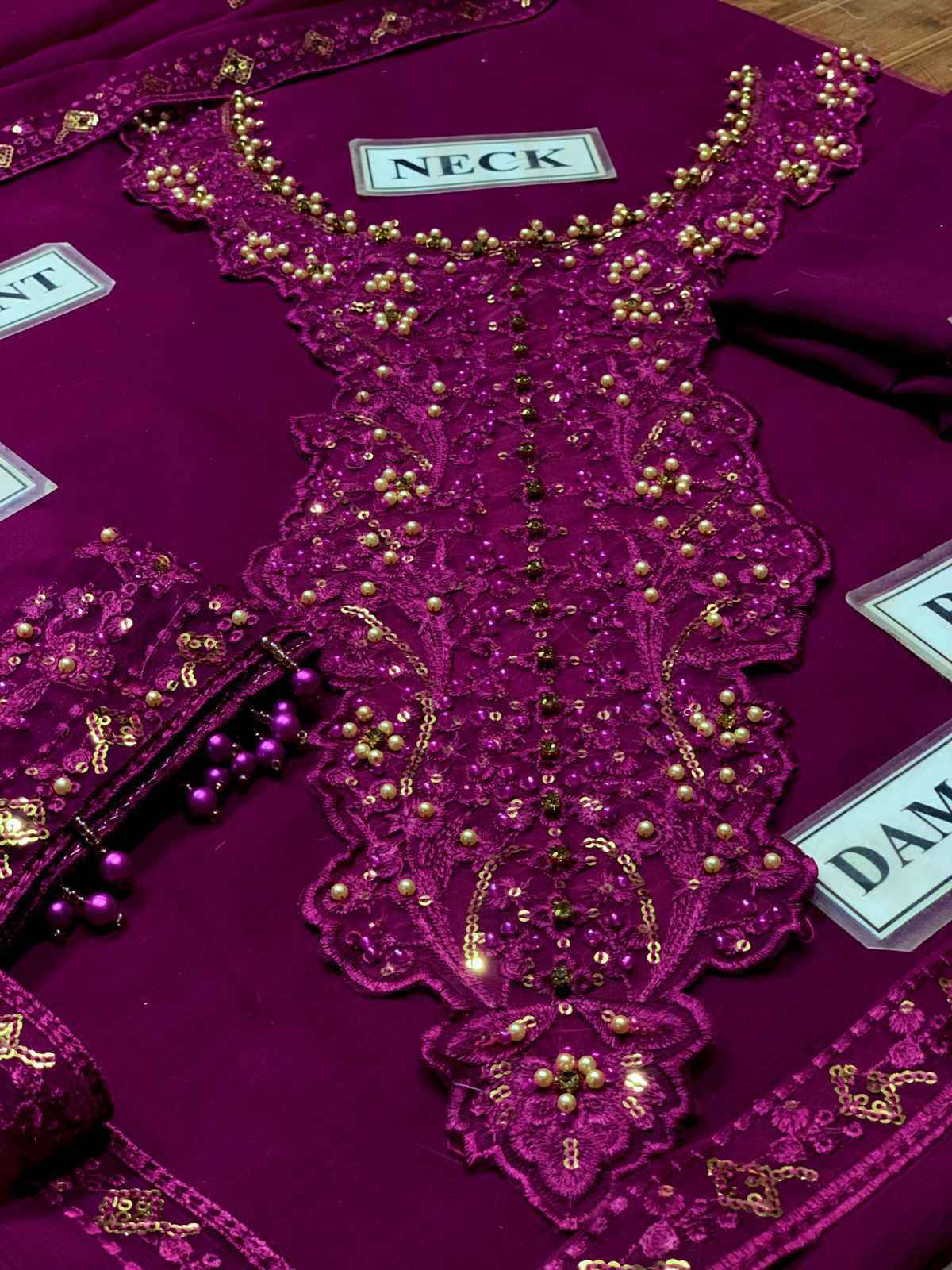 Unstitched Luxury Chiffon 3-Piece Replica Suit with Sequence & Thread Embroidery | Ikhwan New Arrivals – November Drop 1