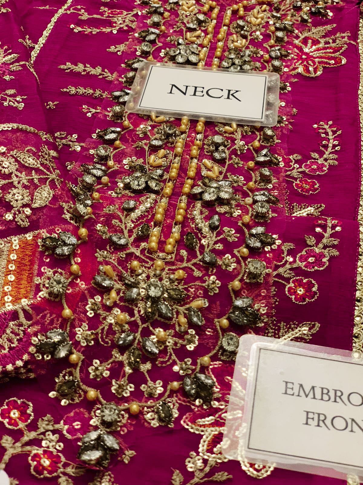 Ikhwan Unstitched – Most Hit Design | Semi Pure Chiffon 3-Piece Suit | Heavy Embroidered Sequins | November Drop 2 – Winter 2025