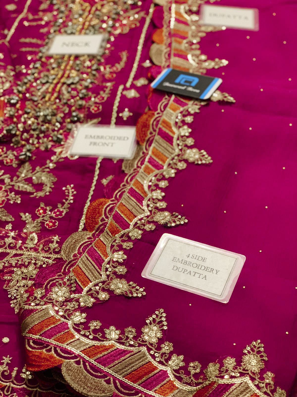 Ikhwan Unstitched – Most Hit Design | Semi Pure Chiffon 3-Piece Suit | Heavy Embroidered Sequins | November Drop 2 – Winter 2025