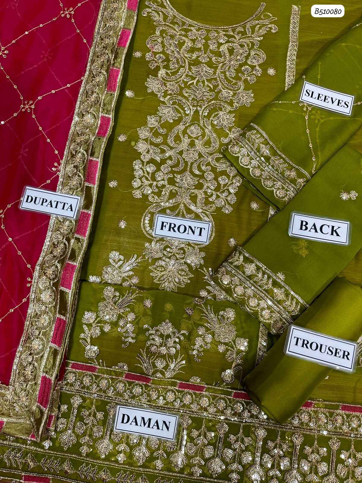 Luxury Chiffon 3-Piece Replica with Heavy Sequence Embroidery & Satin Silk Trouser | Ikhwan New Arrivals – November Drop 1