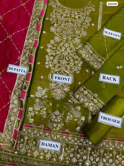 Luxury Chiffon 3-Piece Replica with Heavy Sequence Embroidery & Satin Silk Trouser | Ikhwan New Arrivals – November Drop 1