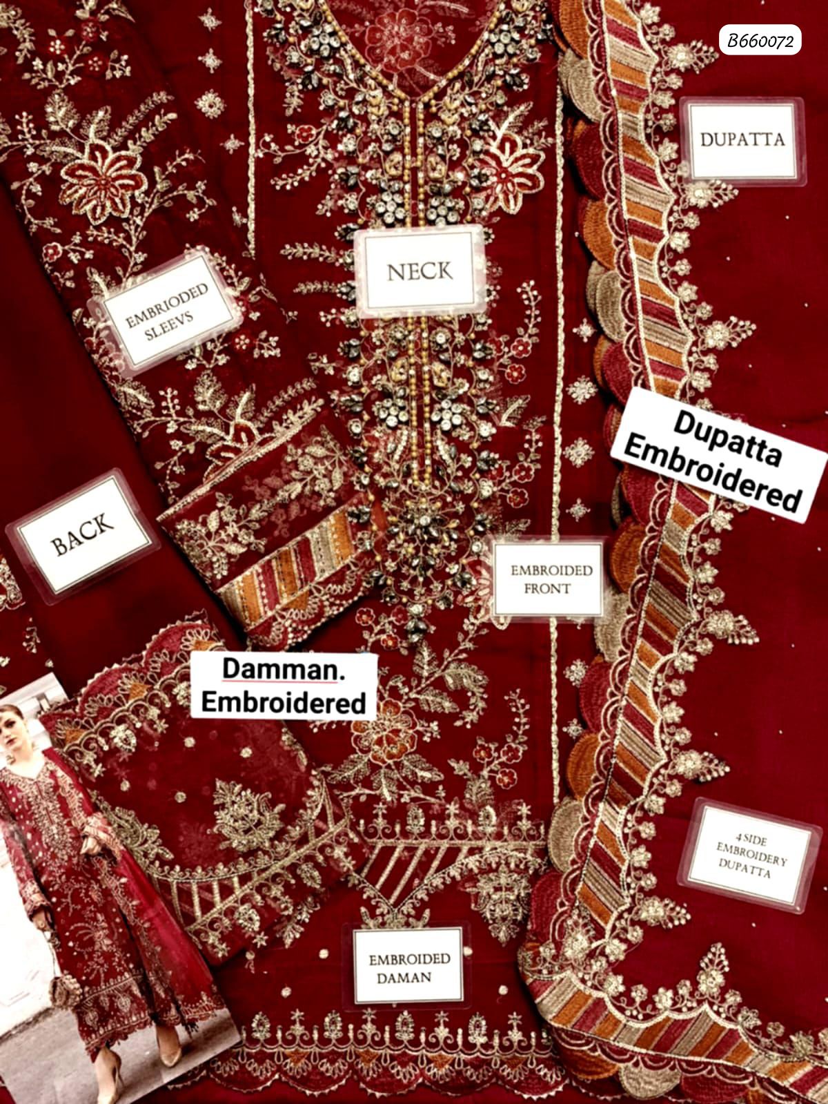 Ikhwan Unstitched – Most Hit Design | Semi Pure Chiffon 3-Piece Suit | Heavy Embroidered Sequins | November Drop 2 – Winter 2025