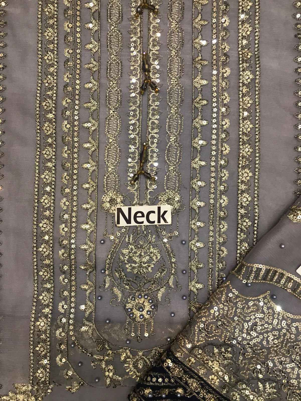 Luxury Chiffon 3-Piece Embroidered Suit with Pearls, Tassel Detailing & Tie-Dye Dupatta | Ikhwan New Arrivals – November Drop 1