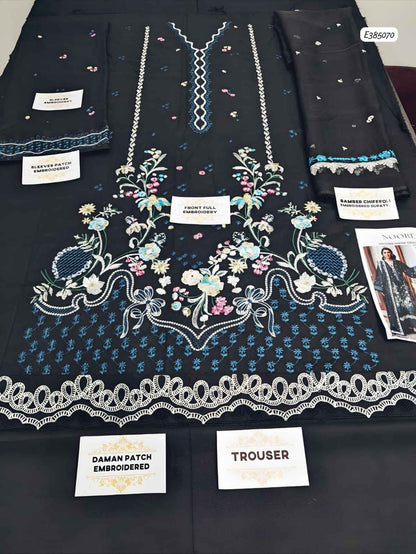 Dhanak embroidered 3pc suit – winter collection 2025