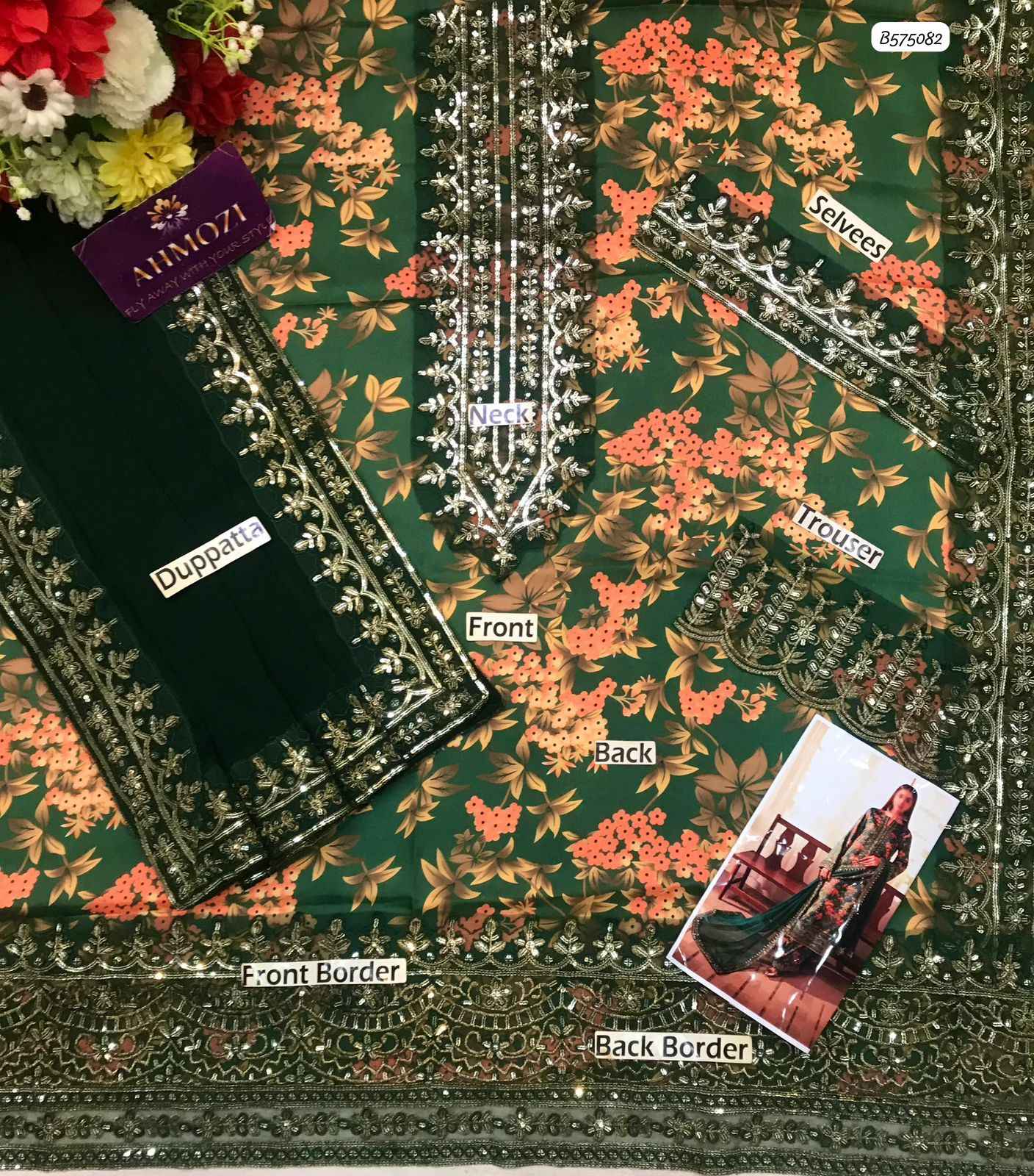 Luxury Shamoz Silk 3-Piece Printed & Embroidered Suit with Ready-to-Wear Dupatta | Ikhwan New Arrivals – November Drop 1