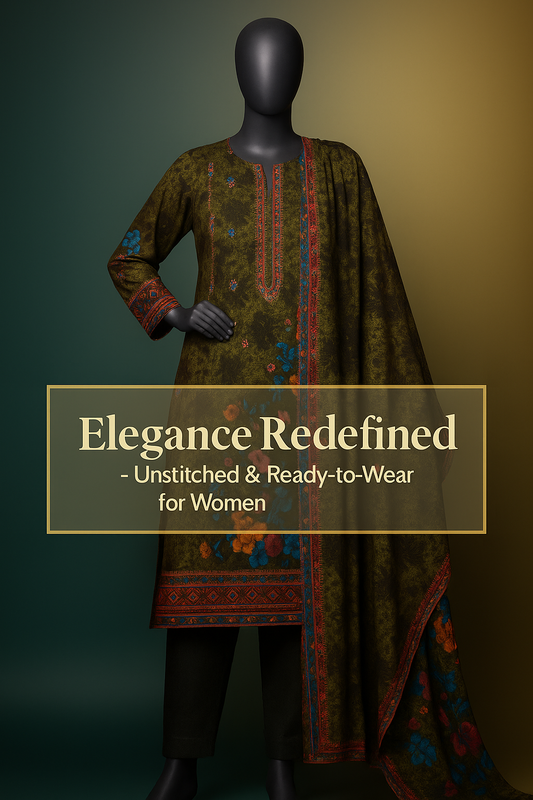 Shamray Luxury 3-Piece Unstitched Lawn Suit – Elegant Green - Ikhwan Unstitched