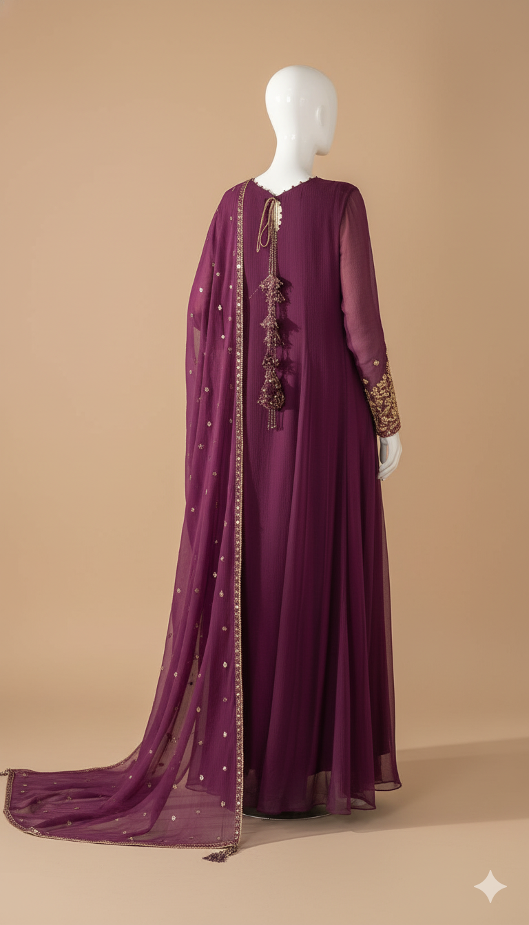 Unstitched Luxury Chiffon 3-Piece Replica Suit with Sequence & Thread Embroidery | Ikhwan New Arrivals – November Drop 1