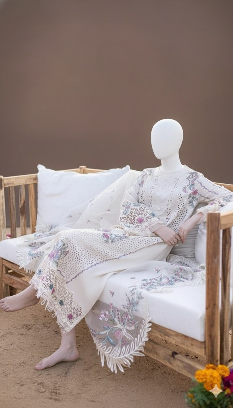 Qalamqar Dhanak Hit Codes – Luxury Pure Dhanak 3-Piece Embroidered Suit with Khaadi Net Dupatta | Ikhwan New Arrivals – November Drop 1