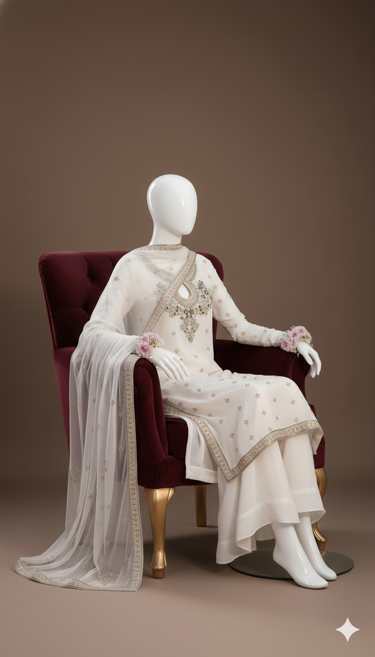 Luxury Chiffon 3-Piece Embroidered Suit with Adda Work & Heavy Border Dupatta | Ikhwan New Arrivals – November Drop 1