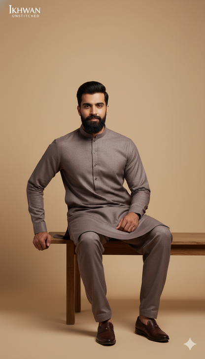 Ikhwan Wool Collection – The Finest Men’s Fabric | Rose Wood Color | Premium Wool
