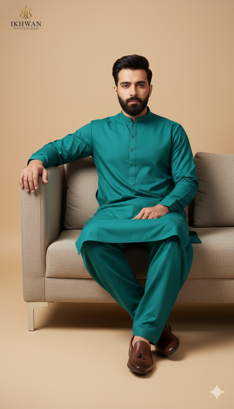 Ikhwan Wash N Wear Collection – Premium Quality | Sea Green Color | Italian Design