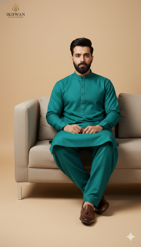 Ikhwan Wash N Wear Collection – Premium Quality | Sea Green Color | Italian Design