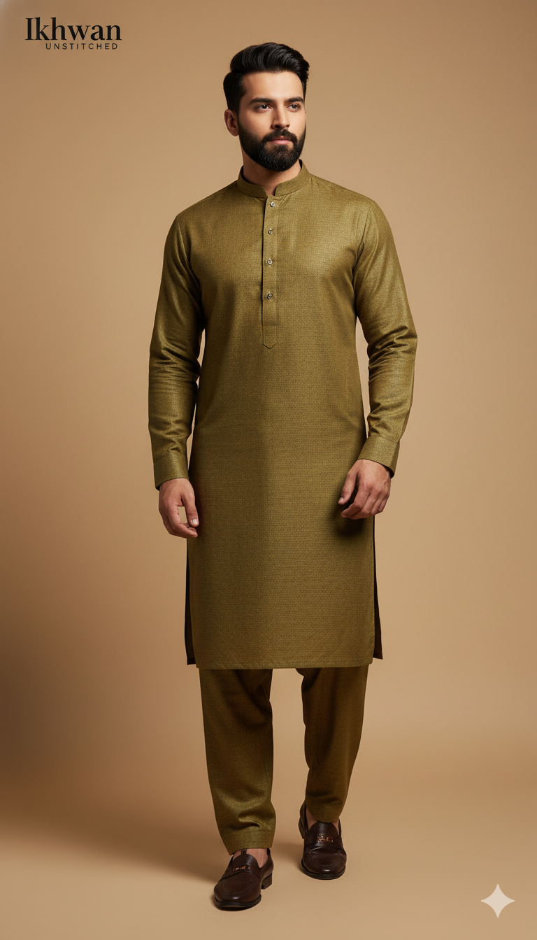 Ikhwan Wool Collection – The Finest Men’s Fabric | Raw Gold Color | Premium Wool