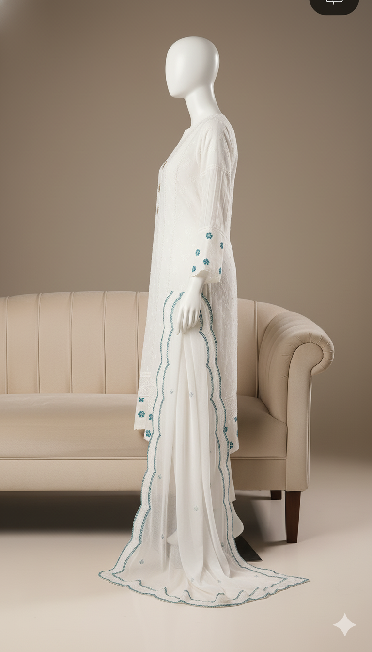 Ikhwan Unstitched – Luxury Chiffon 3-Piece Embroidered Suit with Adda Work & 4-Side Border Dupatta | November Drop 1