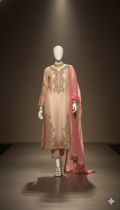 Unstitched Luxury Organza 3-Piece Replica with Thread & Handwork Embellishments | Ikhwan New Arrivals – November Drop 1