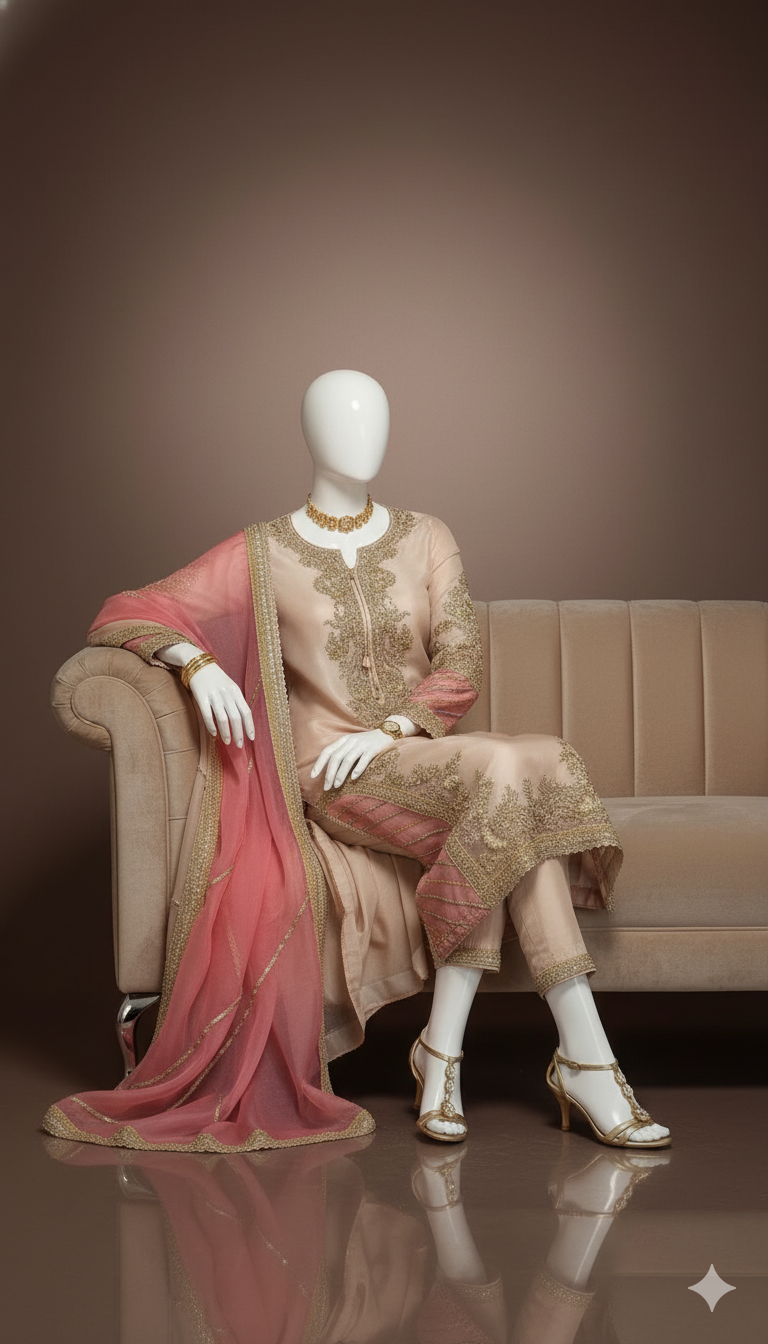 Unstitched Luxury Organza 3-Piece Replica with Thread & Handwork Embellishments | Ikhwan New Arrivals – November Drop 1