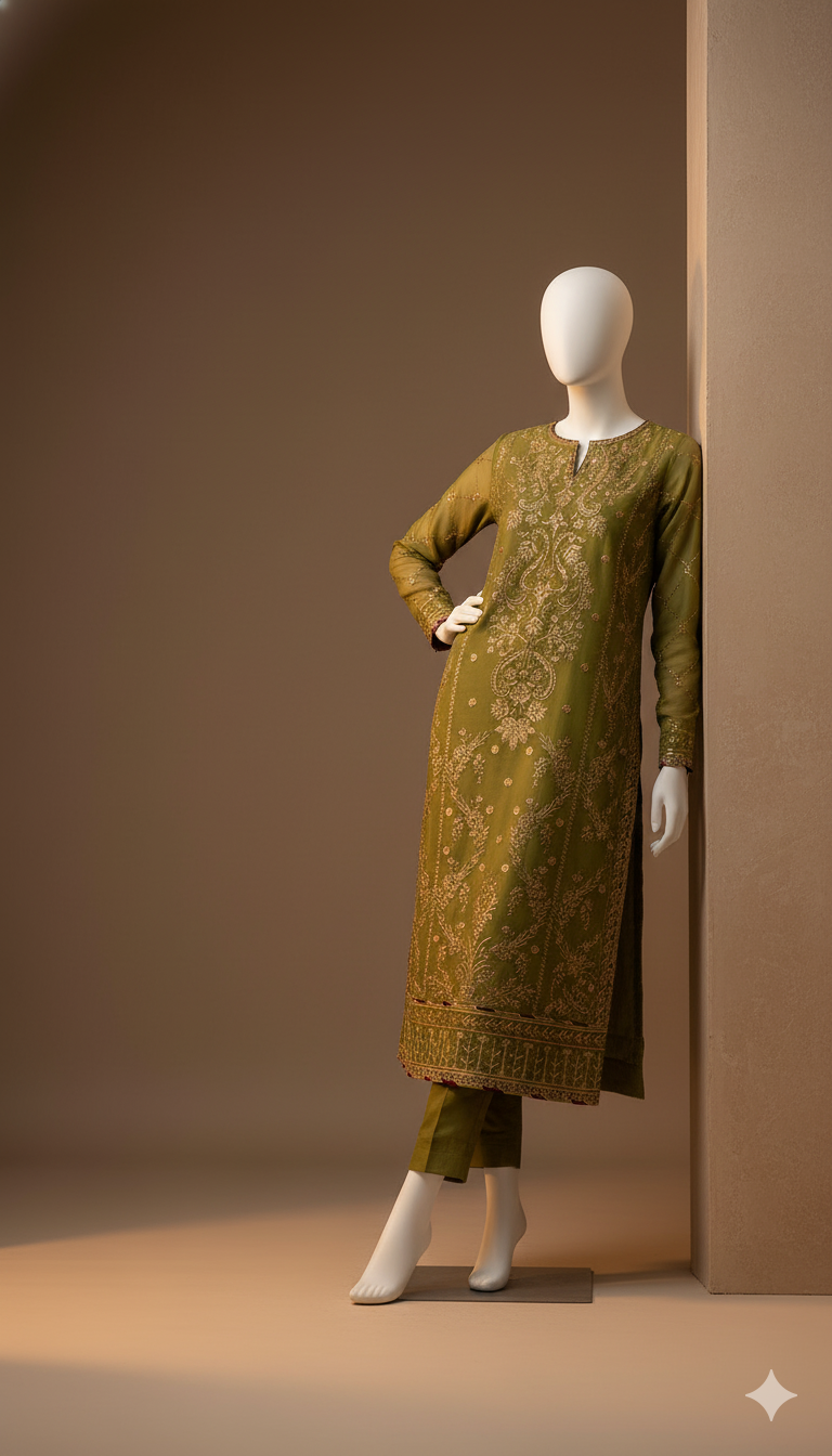 Luxury Chiffon 3-Piece Replica with Heavy Sequence Embroidery & Satin Silk Trouser | Ikhwan New Arrivals – November Drop 1