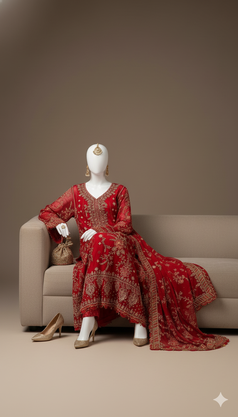 Ikhwan Unstitched – Most Hit Design | Semi Pure Chiffon 3-Piece Suit | Heavy Embroidered Sequins | November Drop 2 – Winter 2025