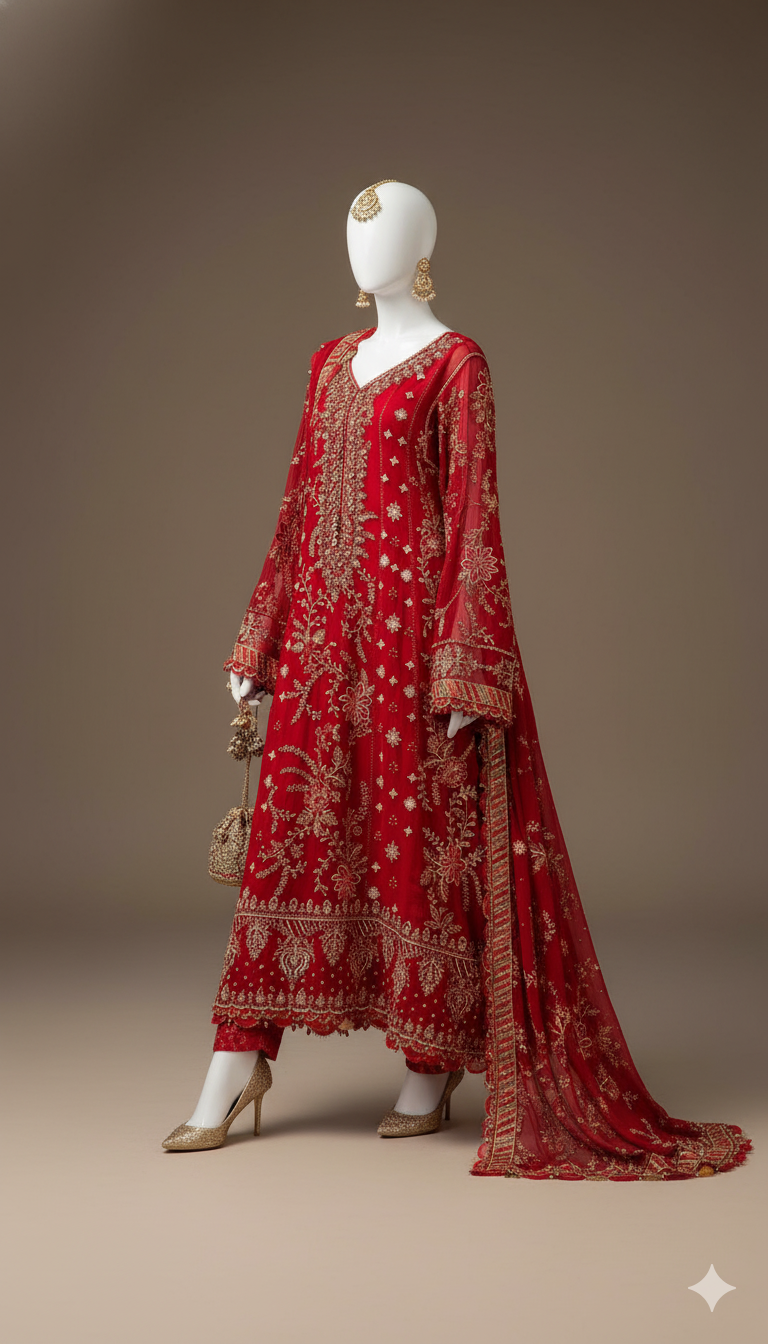 Ikhwan Unstitched – Most Hit Design | Semi Pure Chiffon 3-Piece Suit | Heavy Embroidered Sequins | November Drop 2 – Winter 2025