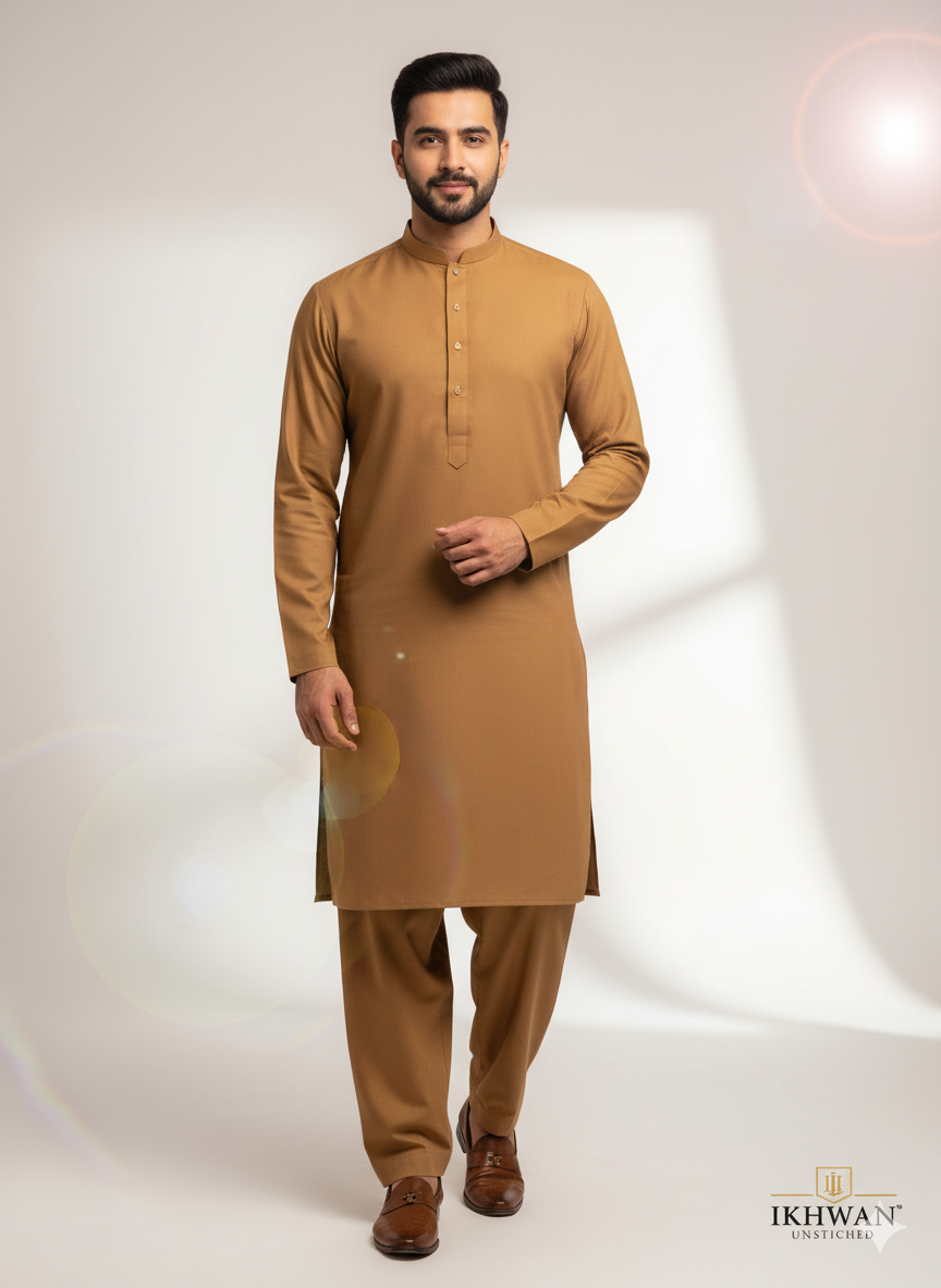 Ikhwan Unstitched – Brown Premium Wash & Wear Suit