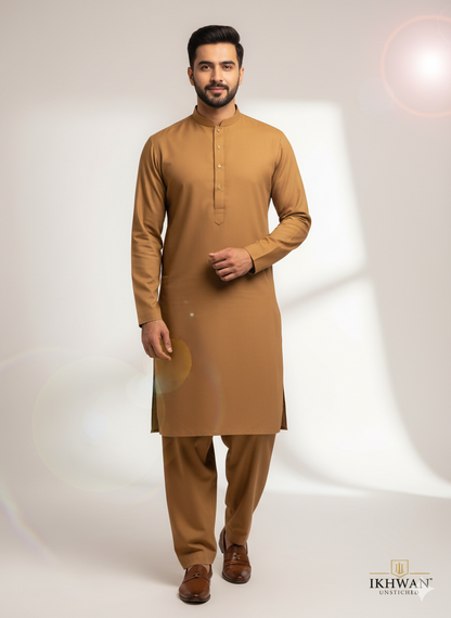 Ikhwan Unstitched – Brown Premium Wash & Wear Suit