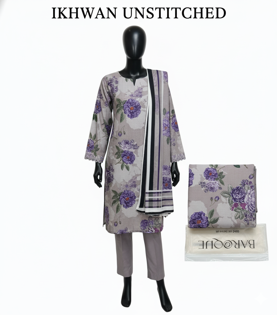 Winter 2025 Pure Airjet Karandi Digital Print Suit – Luxury 3-Piece Collection | After Wash Guaranteed