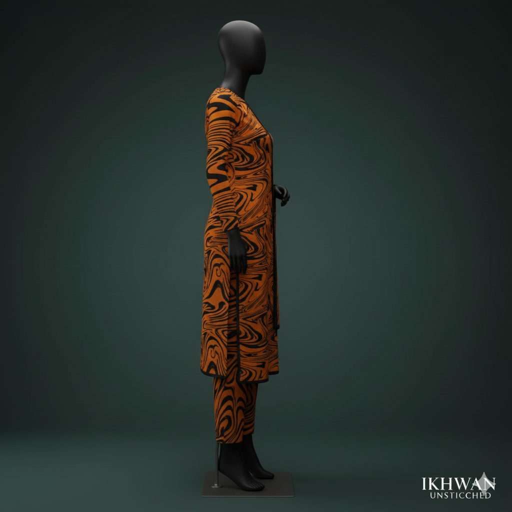 Winter 2025 Designer Airjet Karandi Digital Print Suit – Pure Karandi Luxury Edition