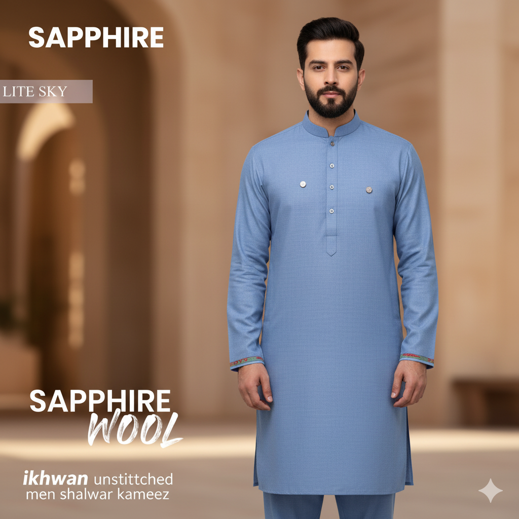 Men’s Premium Sapphire Wool Collection 2025 – 100% Pure Super Luxury Wool Fabric | Original Inlay, Stamp & Bag Included