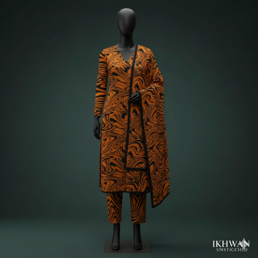 Winter 2025 Designer Airjet Karandi Digital Print Suit – Pure Karandi Luxury Edition