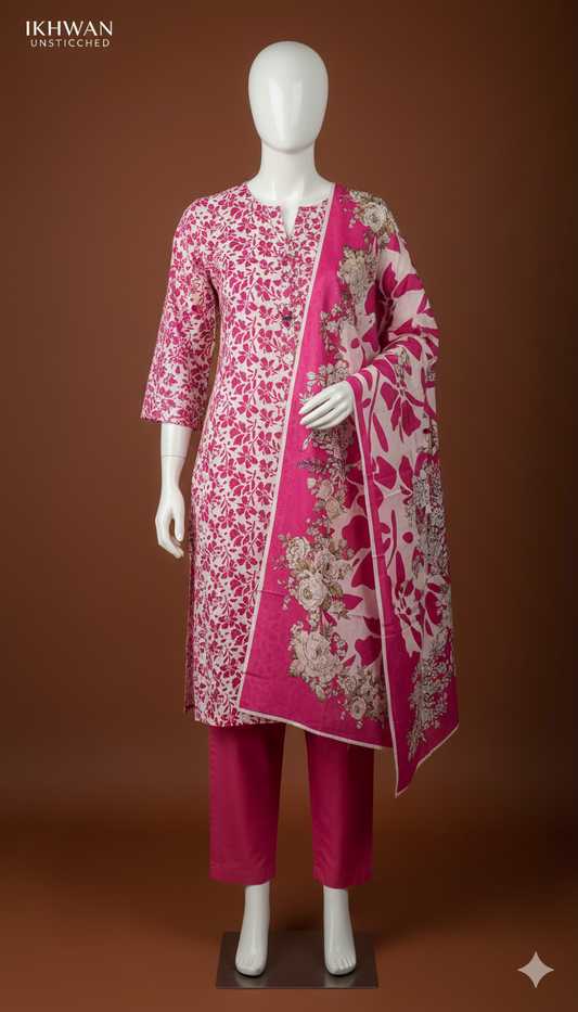 Alkaram Doria Linen 3-Piece Suit – Blush Serenity (Winter Edition)