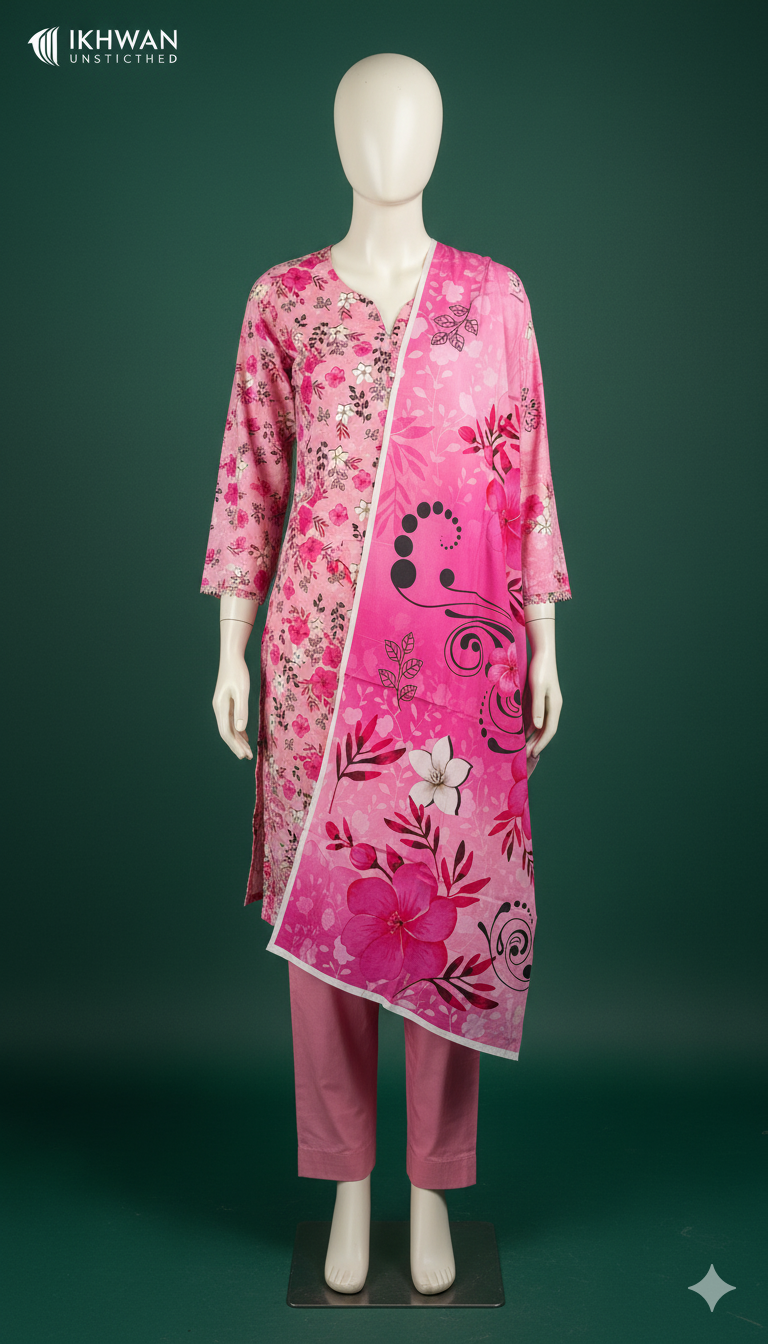 Alkaram Doria Linen 3-Piece Suit – Petal Glow (Winter Edition)