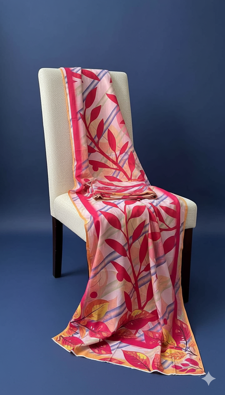 Khaadi 3-Piece Printed Linen Suit – Winter Bloom Edition