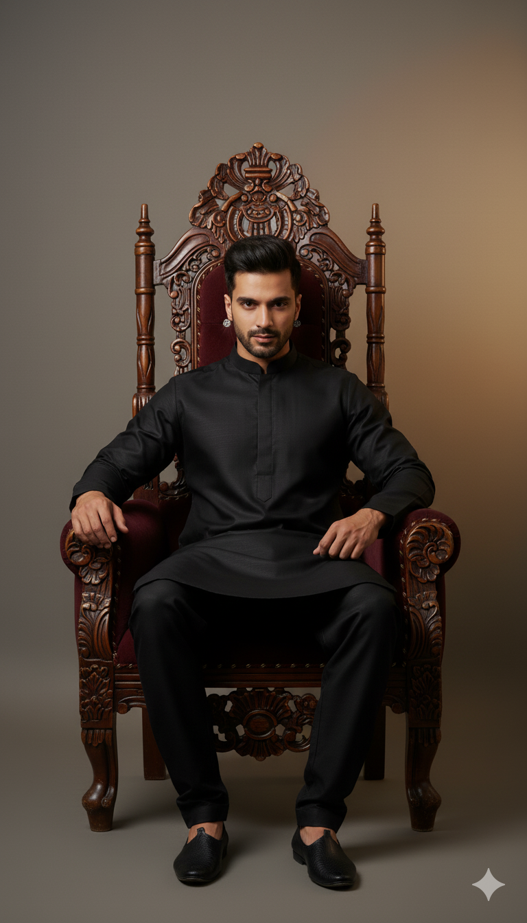 Black wash & wear – Dynast high quality fiber mens suit