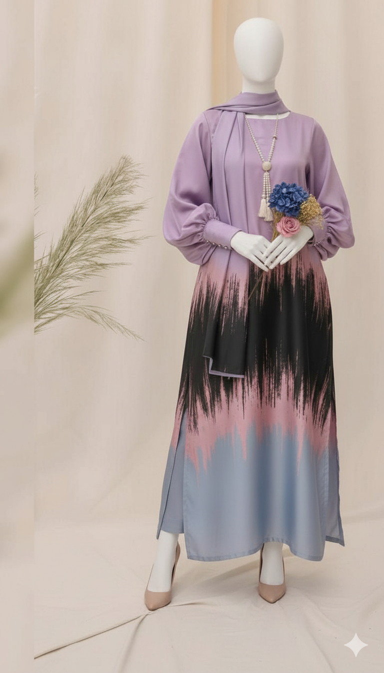 Ikhwan Replica – Luxury Digital Print Silk 3PCS Unstitched Suit