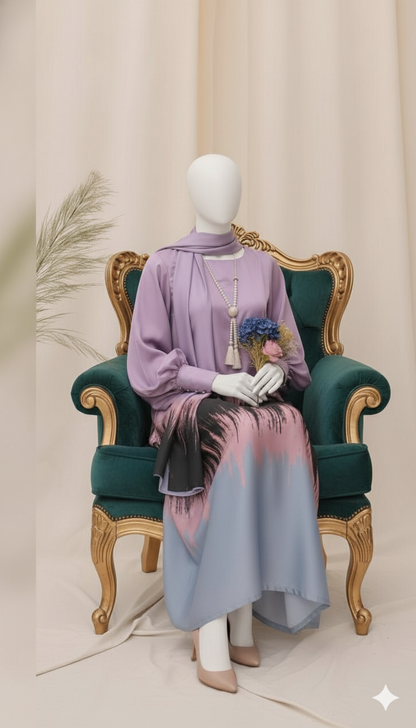 Ikhwan Replica – Luxury Digital Print Silk 3PCS Unstitched Suit